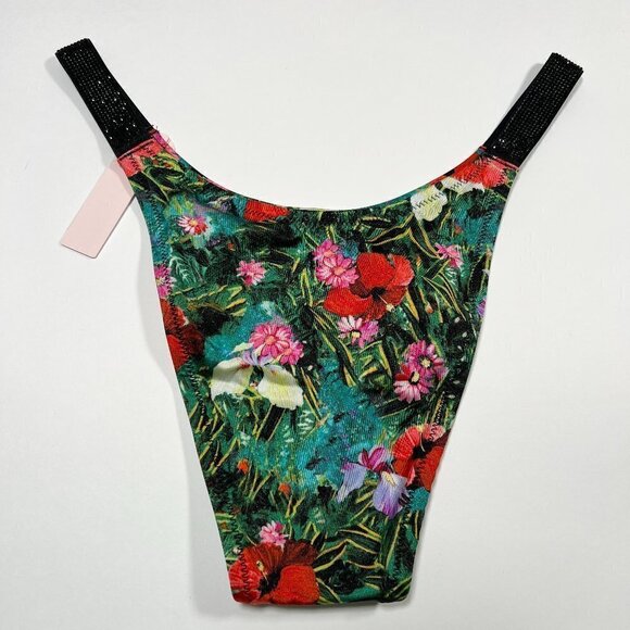 Victoria Secret 34A S Bombshell Push Up Bikini Top Set Shine Strap Palm Tropical - Picture 9 of 10